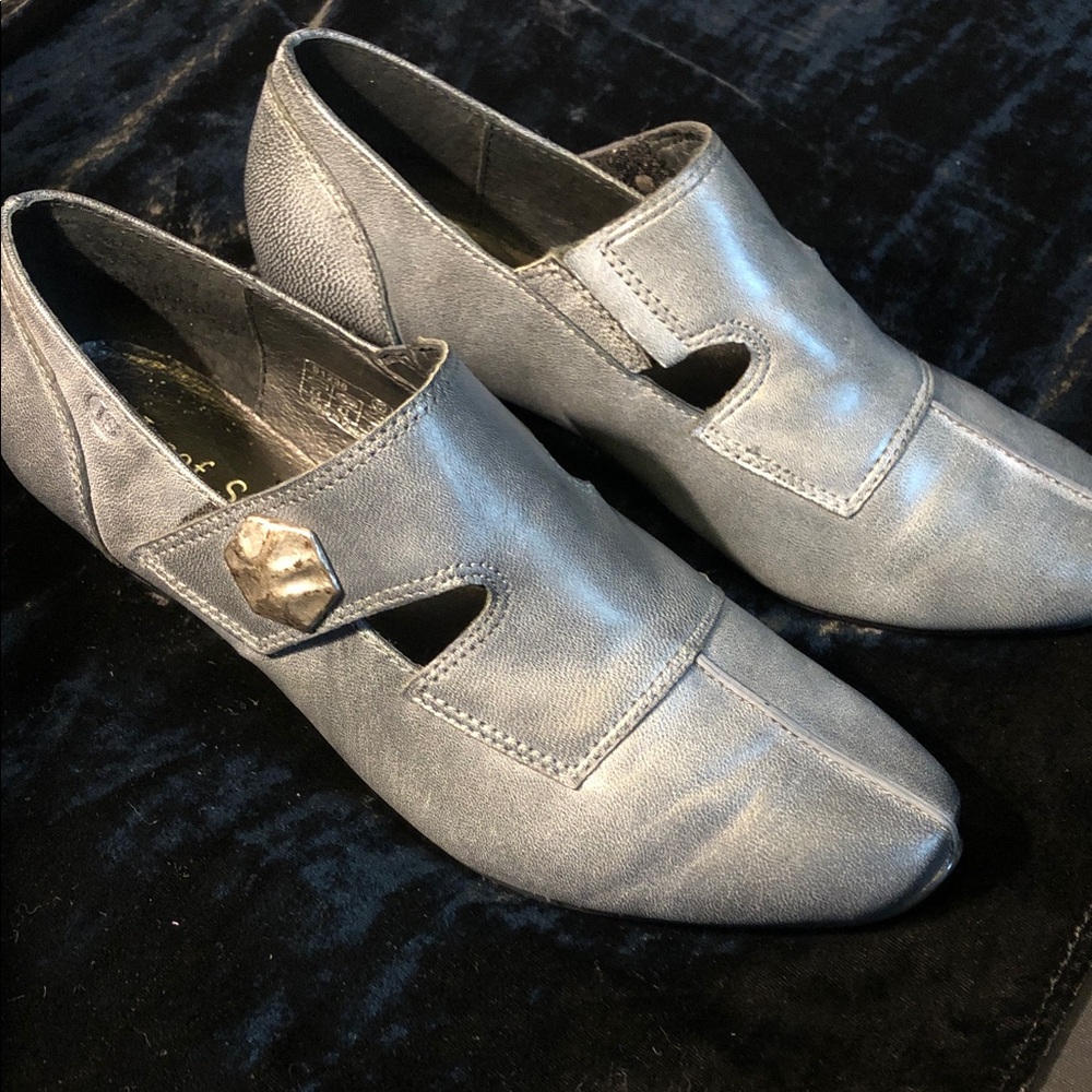 Josef Seibel Mary Jane grey leather shoes 6.5